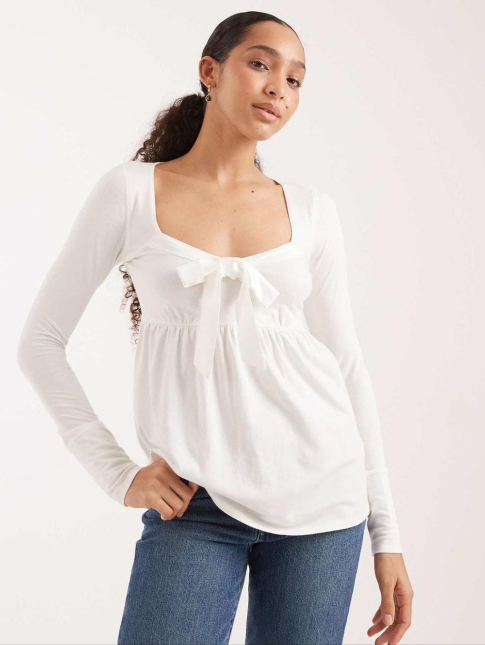 Hollister Babydoll Top With Bow